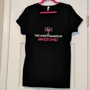 NWOT Rhinestone Wine Tee